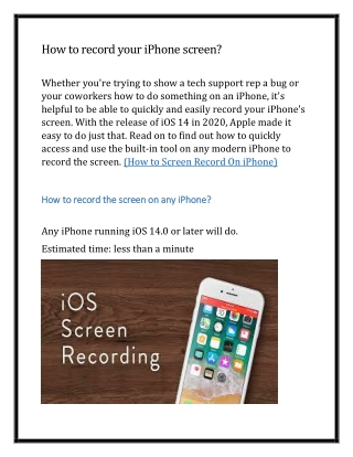 How to record your iPhone screen ?