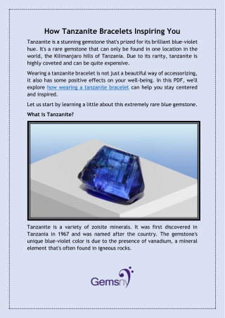 How Tanzanite Bracelets Stay Centered With You