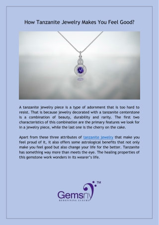 How Does Tanzanite Jewelry Makes You Energetic?