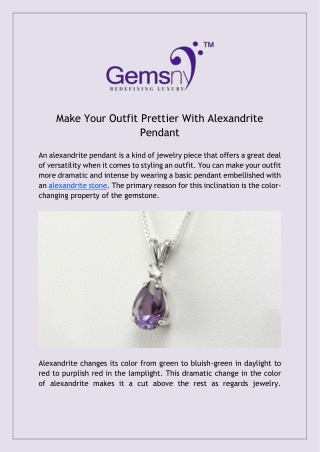 Elevate Your Outfit with Alexandrite Pendant