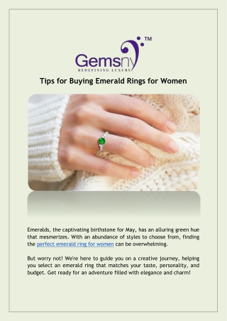 Emerald Rings for Women Buying Guide