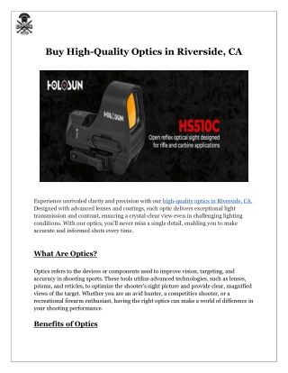 Buy High-Quality Optics in Riverside, CA