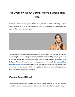 An Overview About Dermal Fillers & Areas They Treat