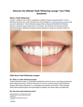 Discover the Ultimate Teeth Whitening Lounge_ Your FAQs Answered