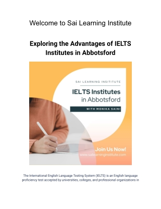 Exploring the Advantages of IELTS Institutes in Abbotsford