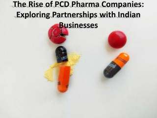 Supreme Benefits of PCD Pharma Company