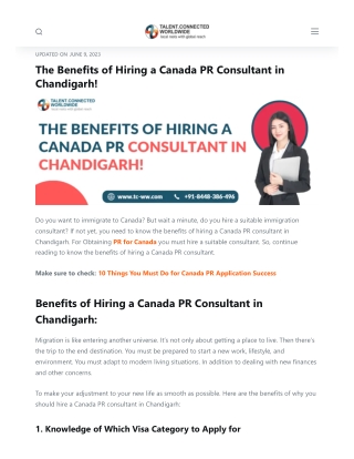 Canada PR Consultant in Chandigarh