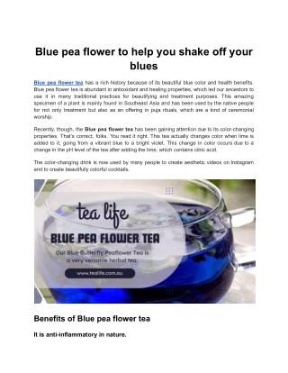 Blue pea flower Tea Life