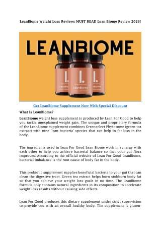 LeanBiome Weight Loss Reviews MUST READ Lean Biome Review 2023!