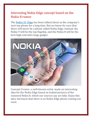 Interesting Nokia Edge concept based on the Nokia 8 rumor