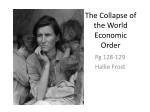 The Collapse of the World Economic Order