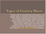 Types of Country Music